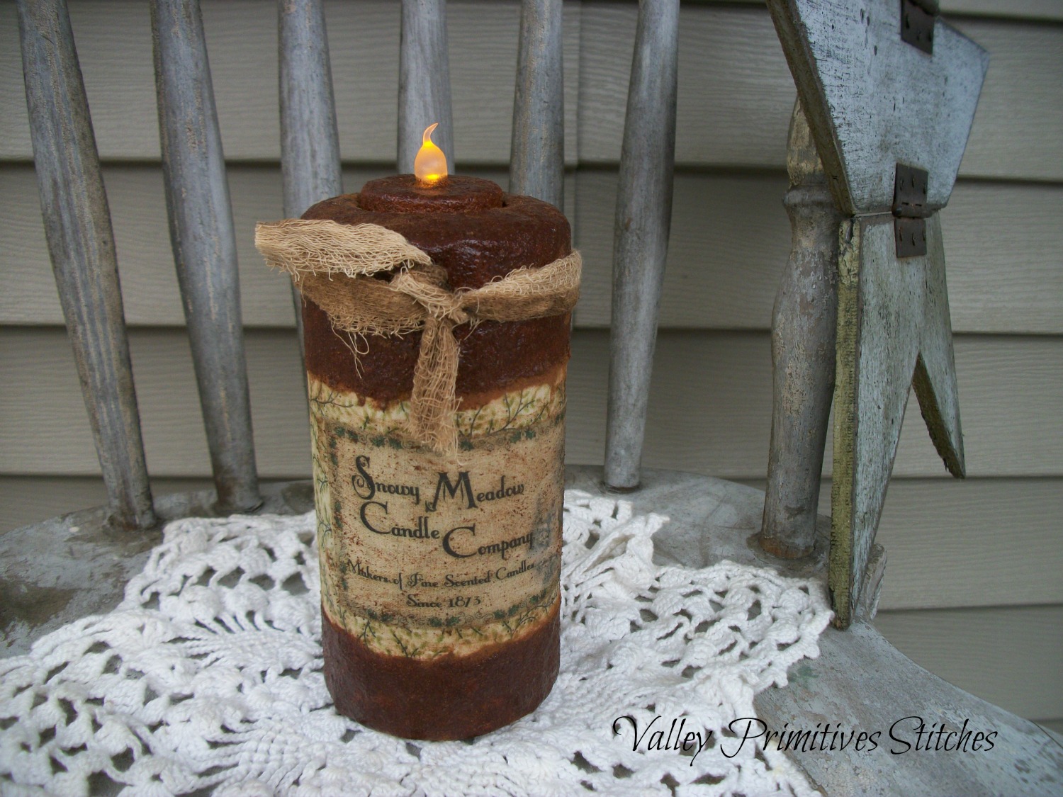 Primitive Flameless Flicker Candle, Winter, Snowman on Luulla